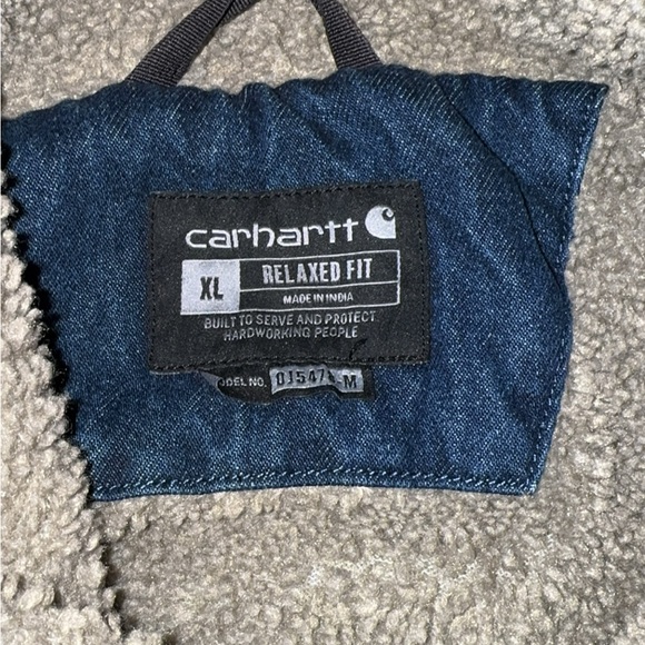 Carhartt Blue Military Field Jacket with Sherpa Collar - Picture 2 of 4